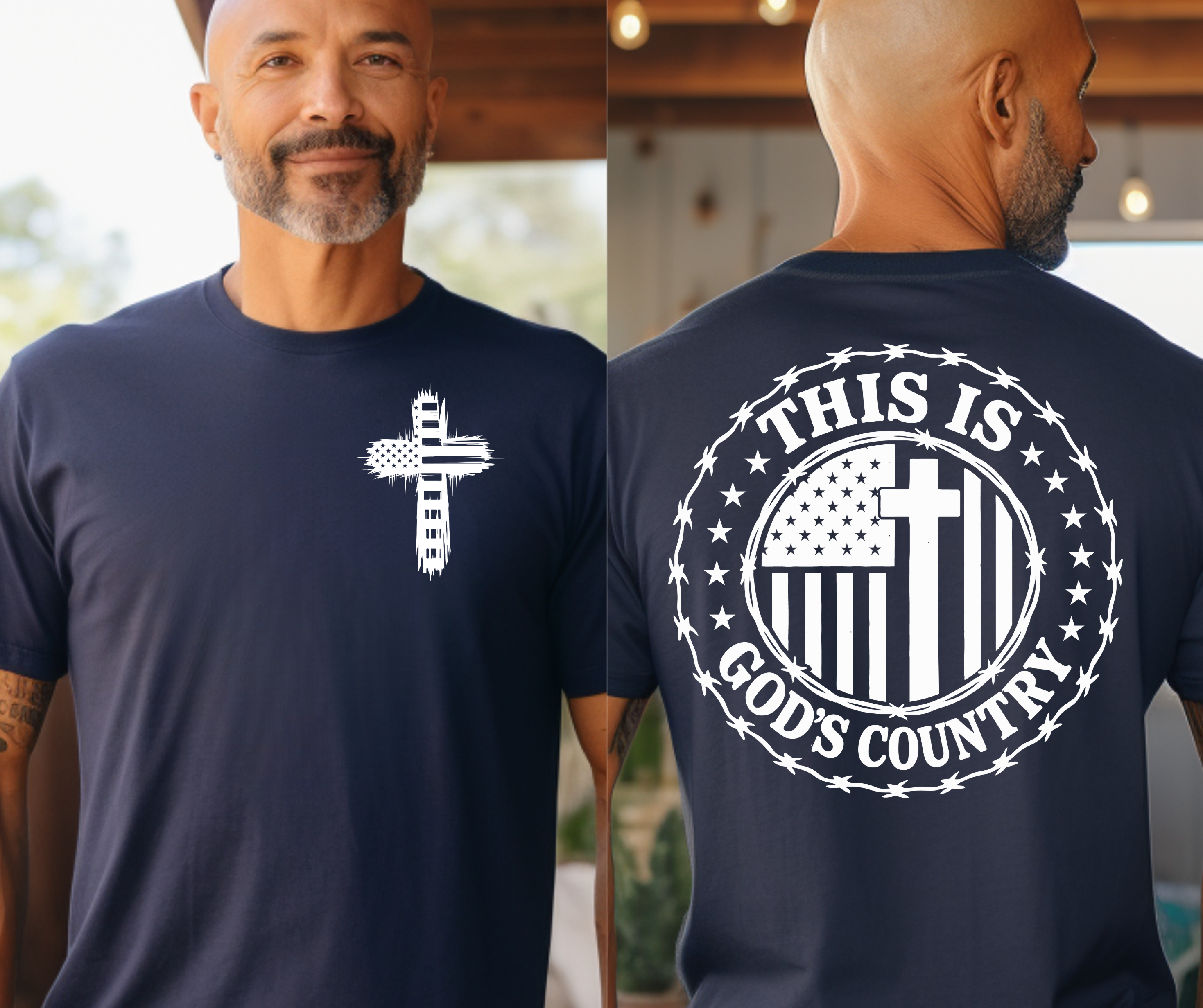 Unisex God's Country Navy T-Shirt