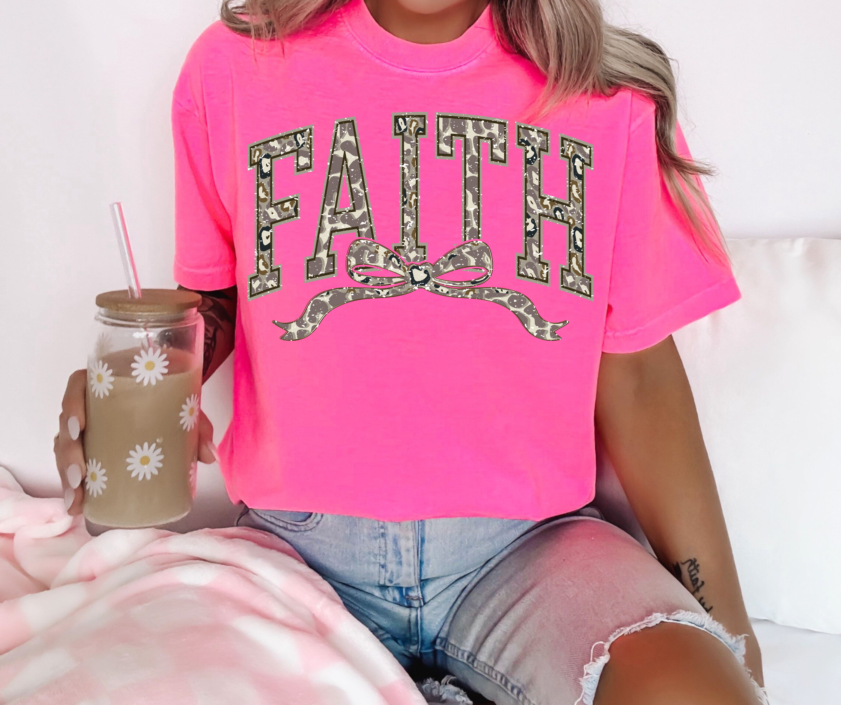 Faith Camo Bow Tee