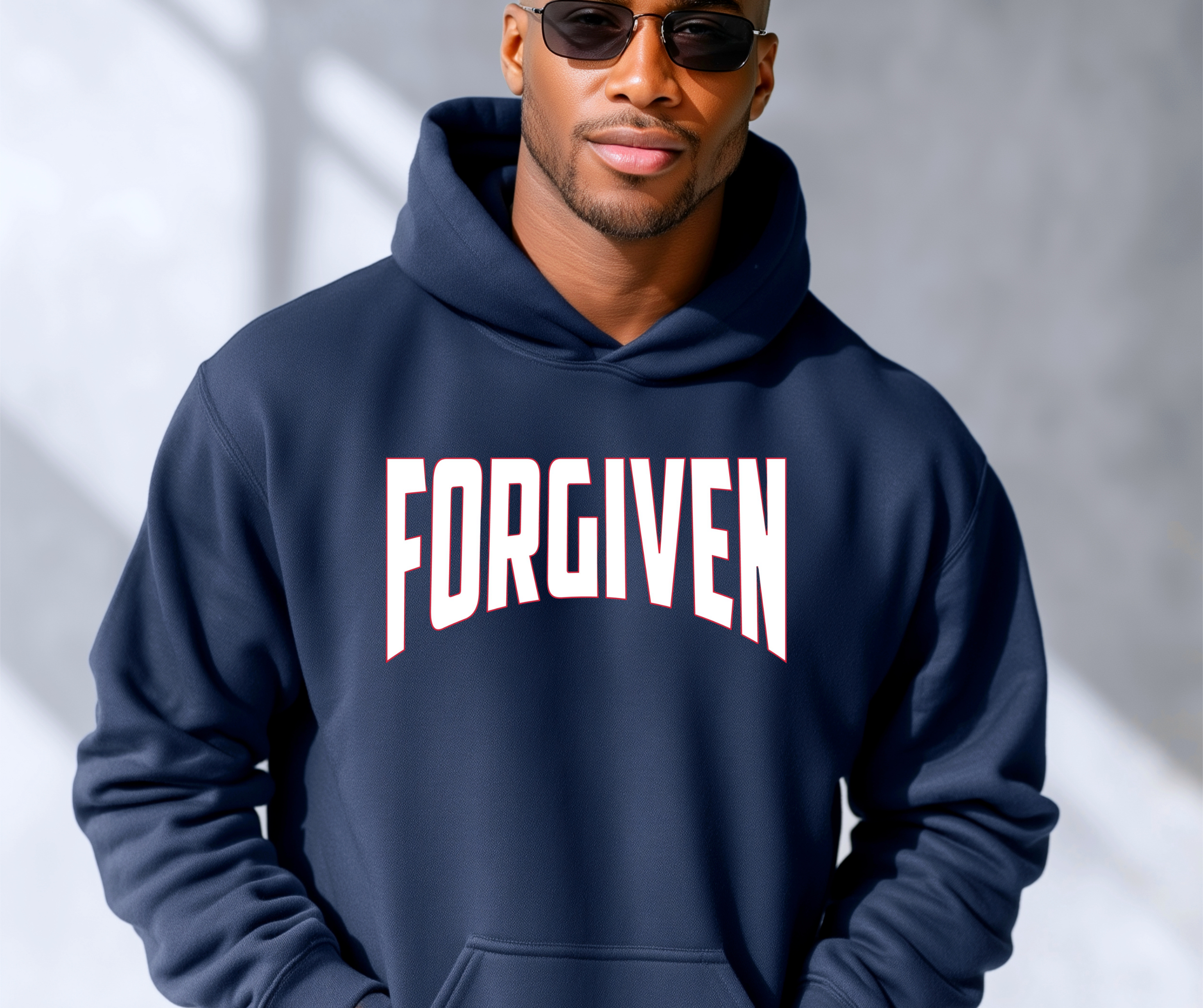 Unisex Forgiven Navy Hoodie