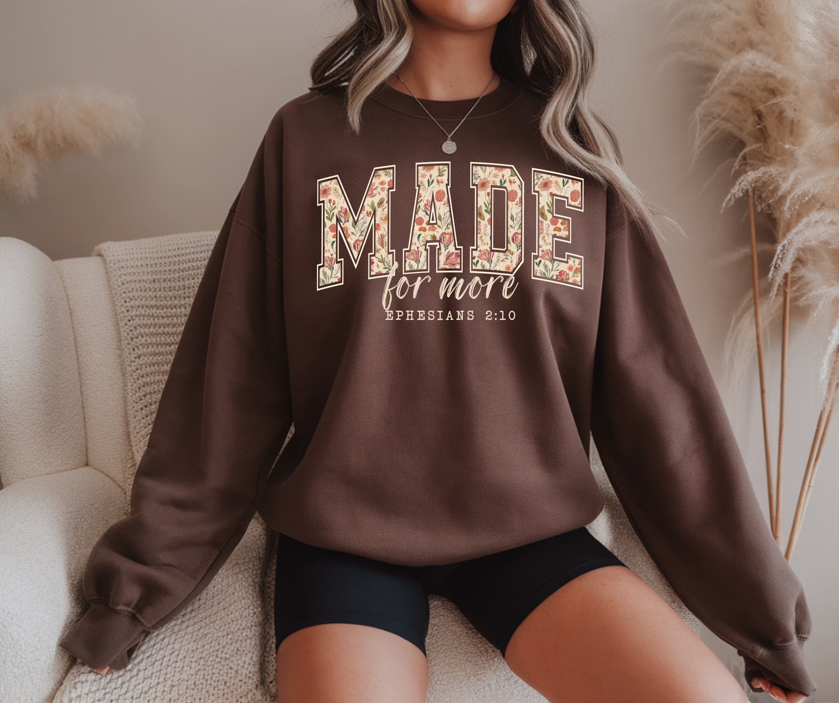 Unisex Floral Made Crew Sweatshirt