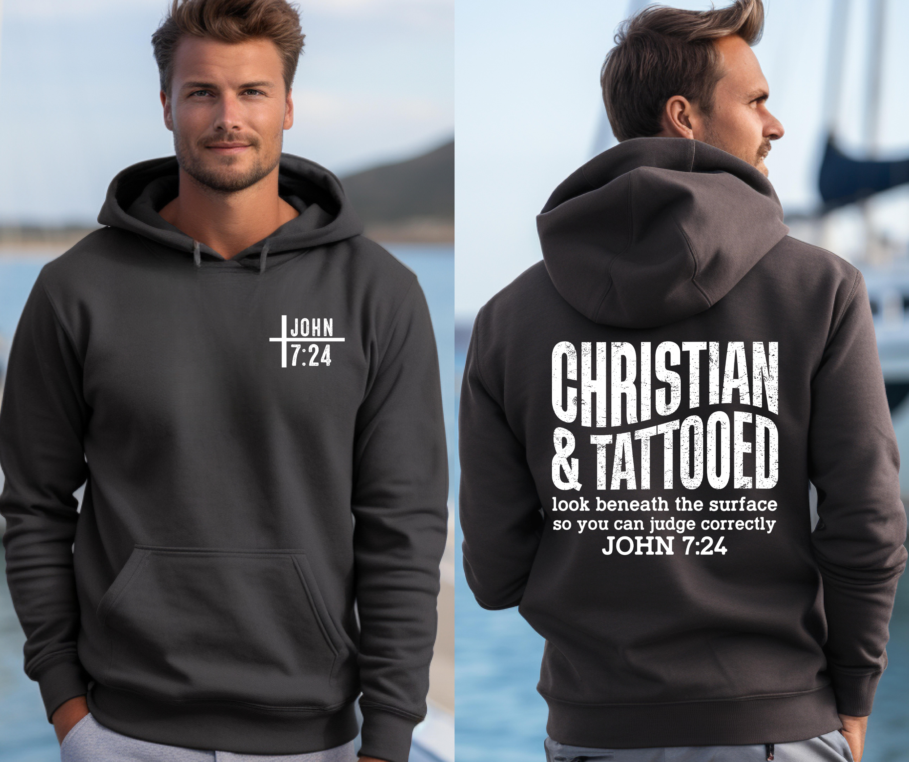 Unisex Tattooed and Christian Coal hoodie