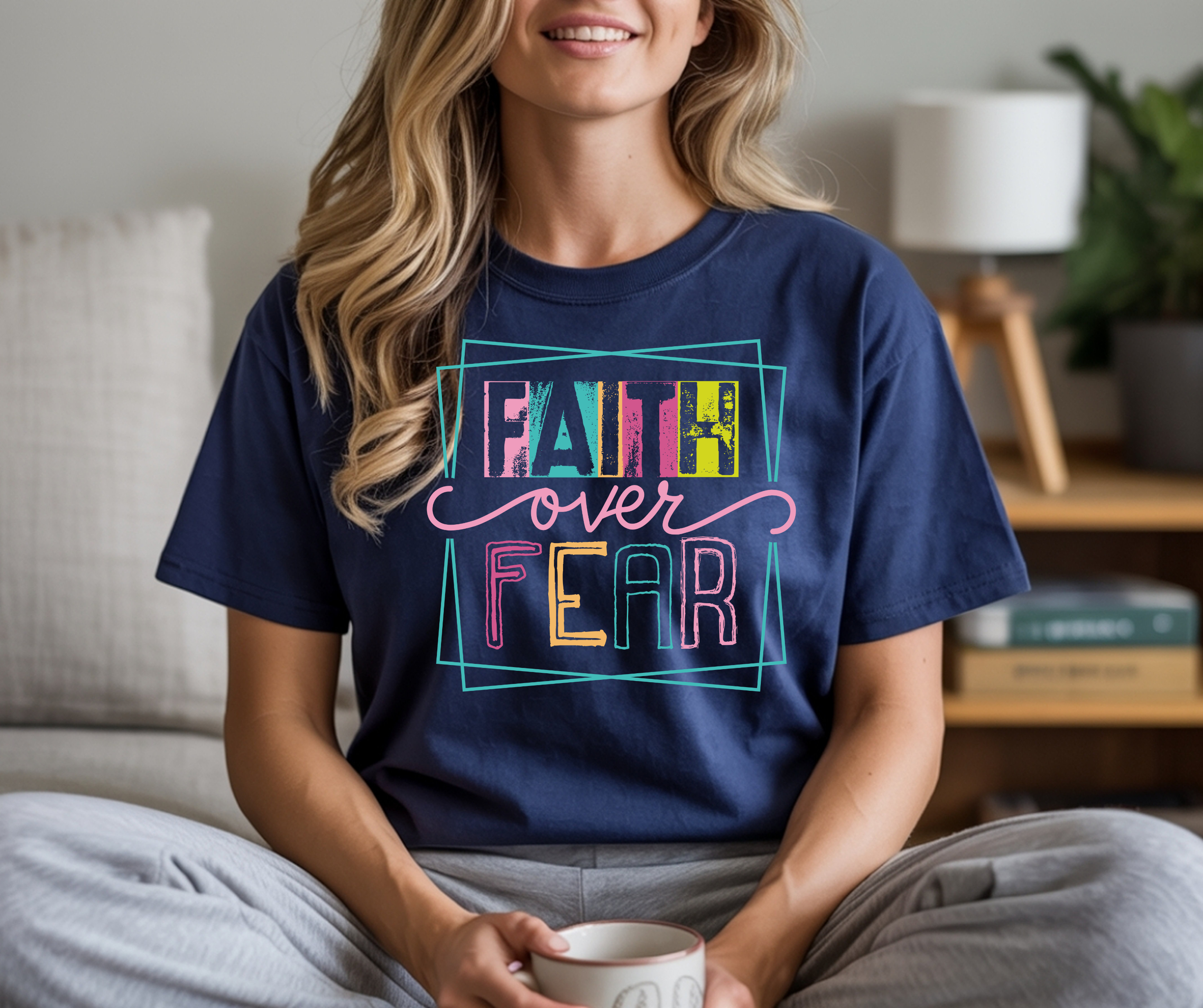 Faith Over Fear Colorful Tee