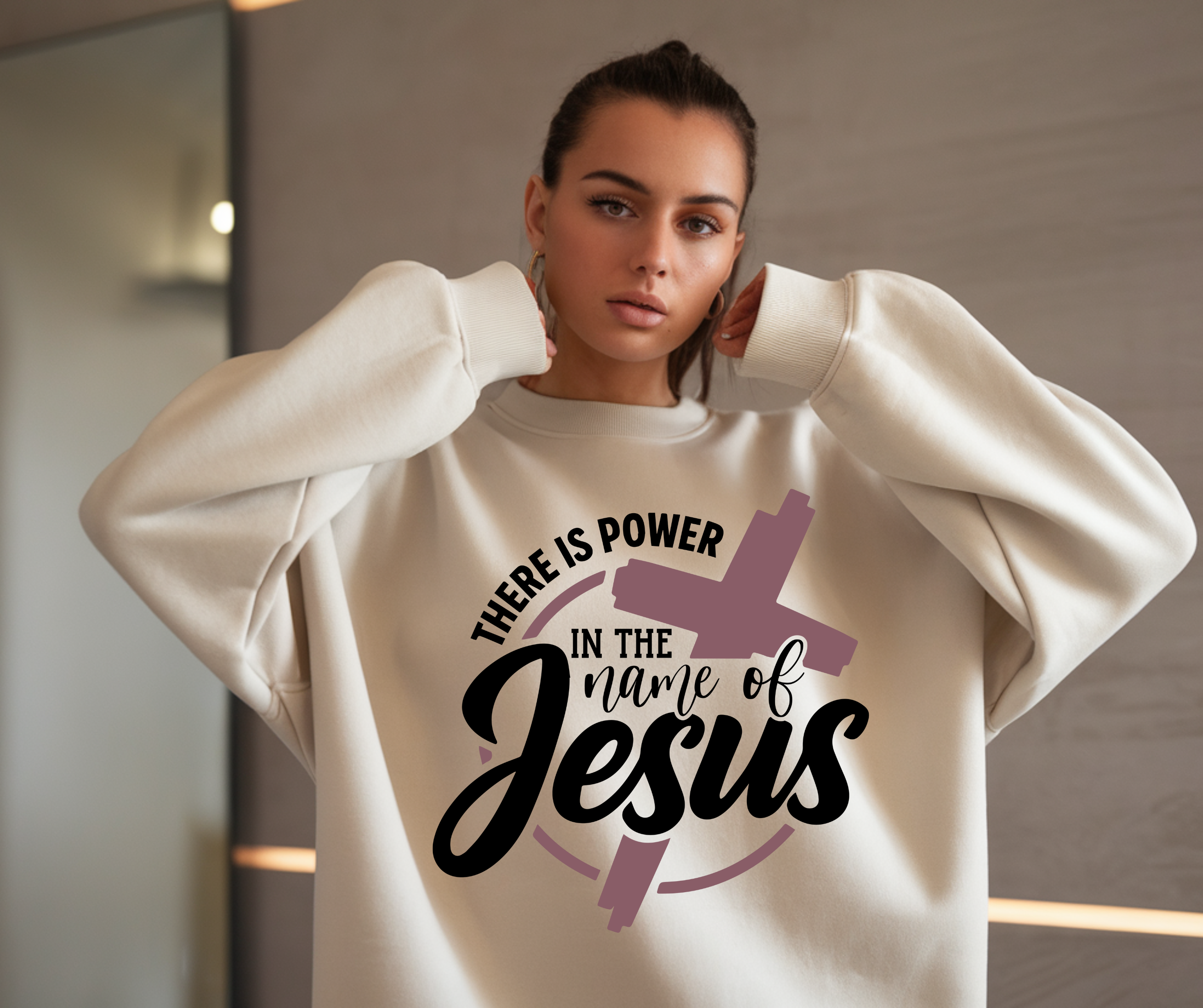 There is Power In The Name of Jesus Crew Sweatshirt