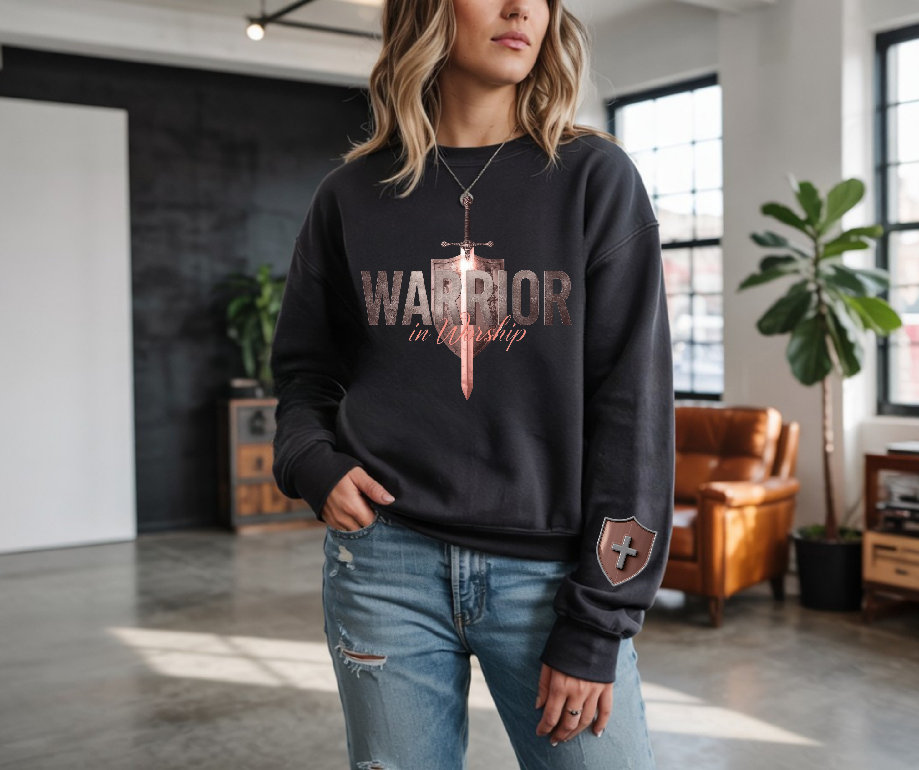 Warrior In Worship Crew Sweatshirt